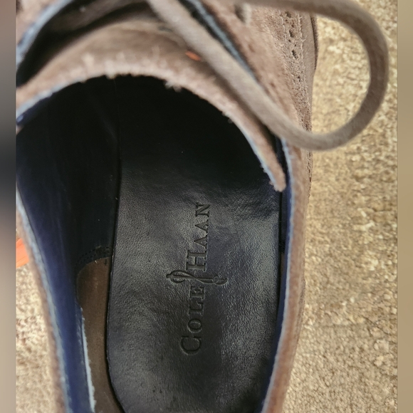 Cole Haan Men's Lunargrand Brown Suede Shoes with Orange Sole, Size 9.5 - Picture 9 of 10